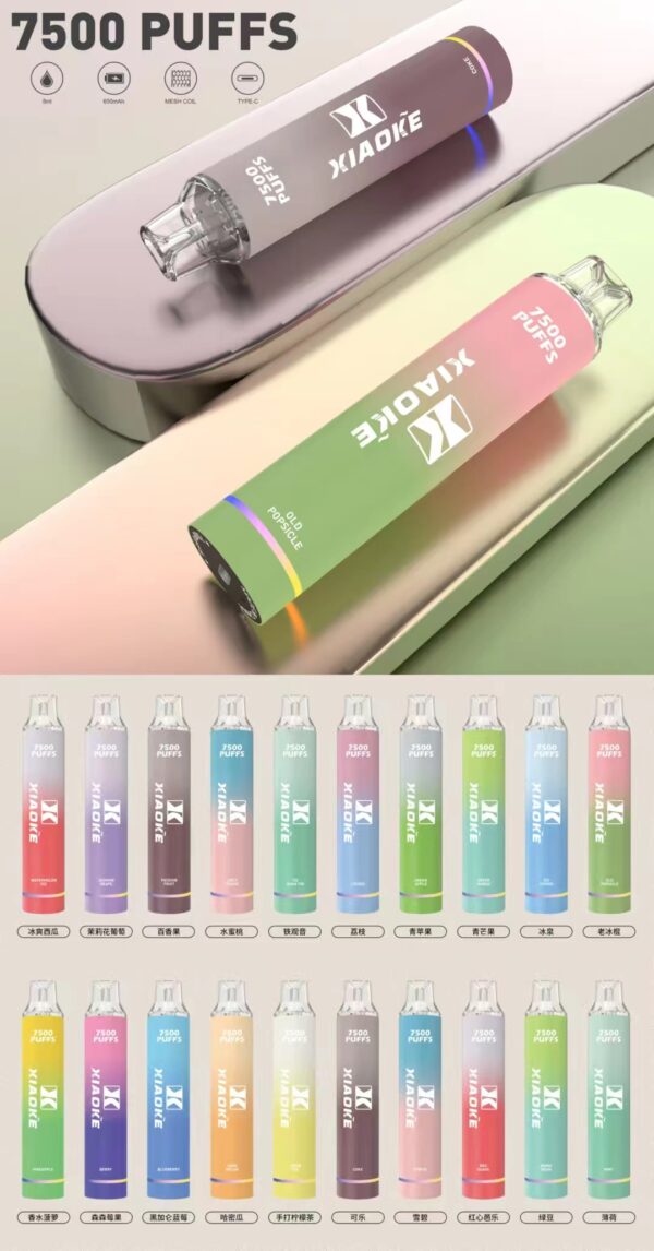 真人客服微信: Sp2good666 XIAOKE梟客拋棄式🪄7500口可充電🔋稀有綠豆口味(任選10隻送一隻口味請備註)